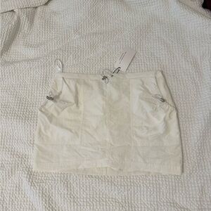 Riley white cargo mini skirt
